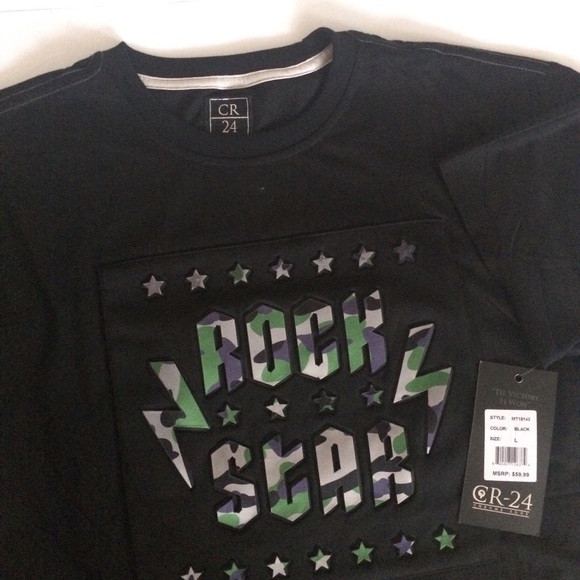 “Rock Star” CR-24 Chrome Edge Men’s Graphic Tee - Picture 1 of 8